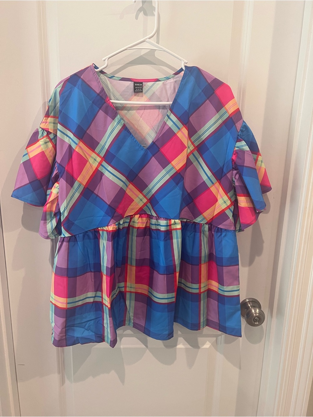 Colorful V-Neck Top - Multicolor Size XL
